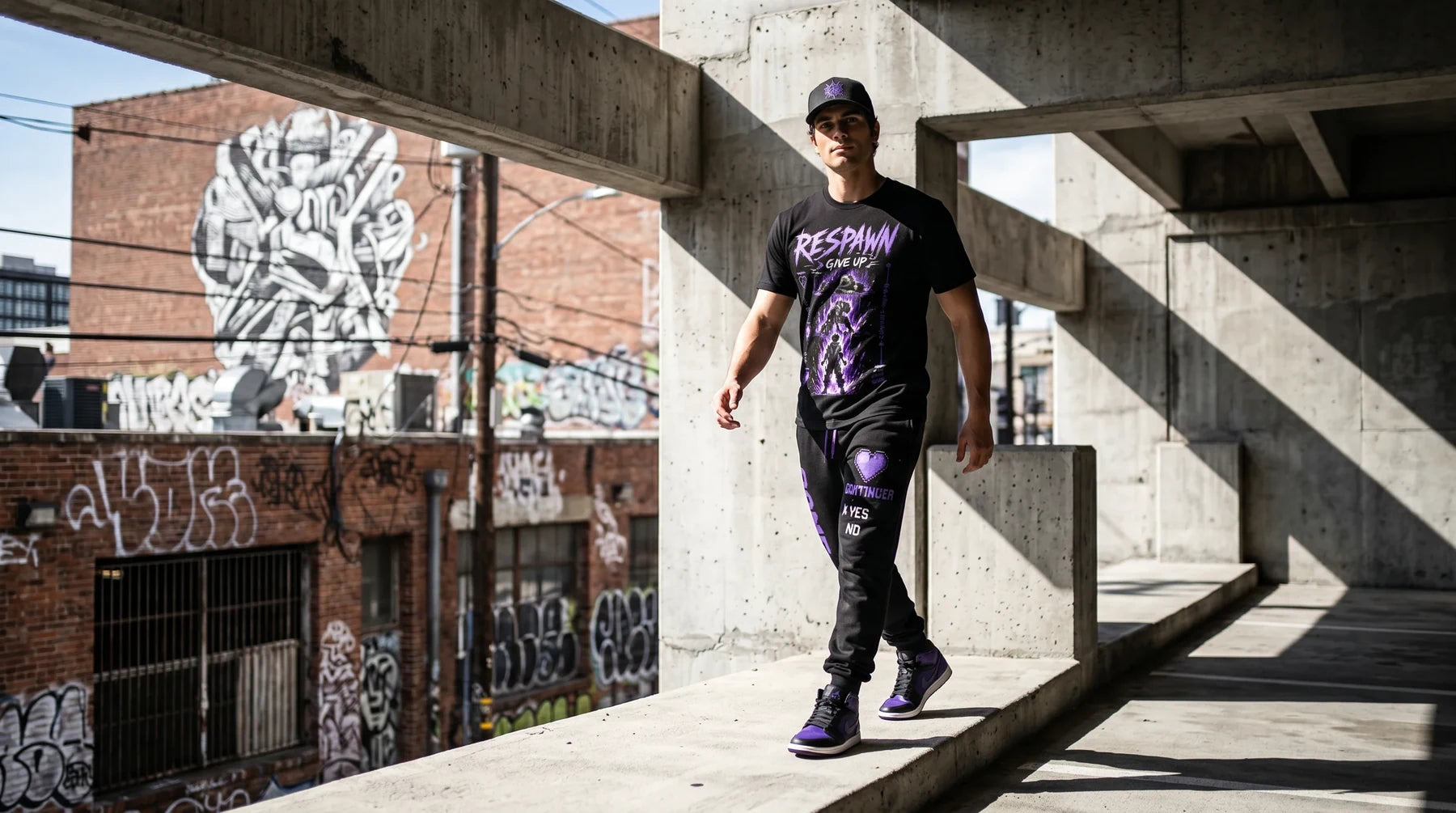 Everything Gaming and Anime streetwear in an urban setting
